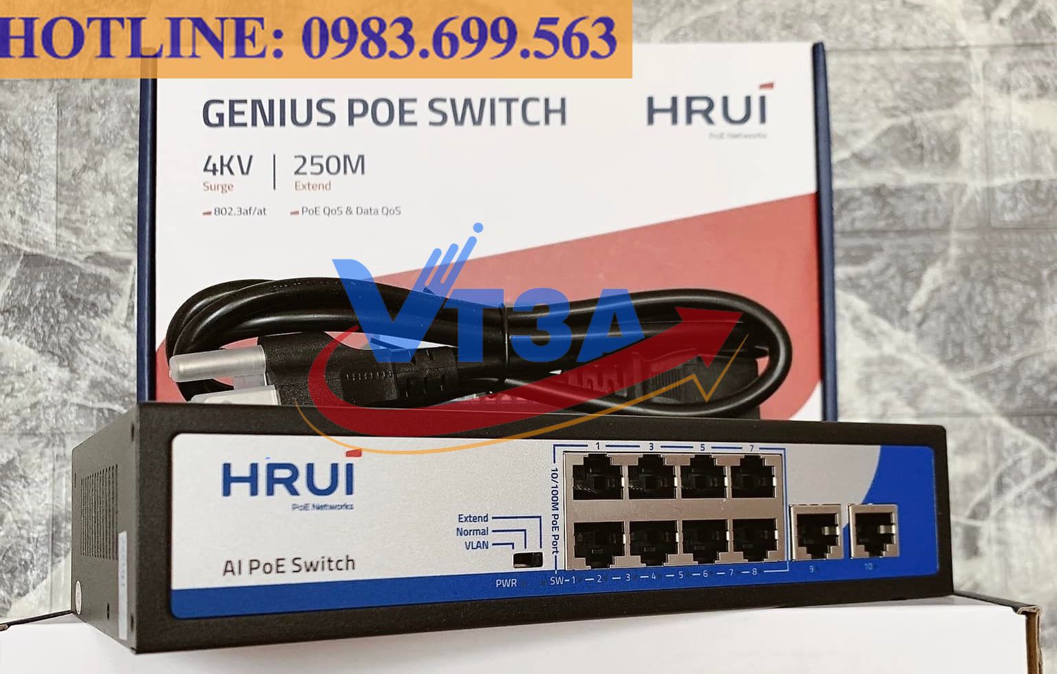 Switch POE Hrui 8 Port HR900-AF-82N 